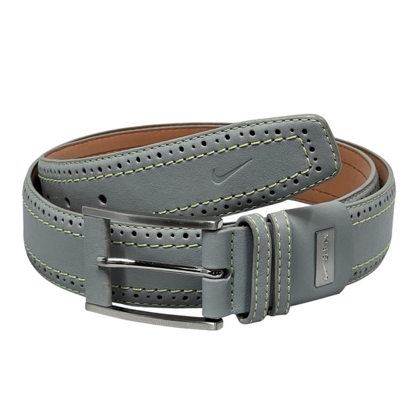 NIKE GOLF G FLEX E.86 Genuine Leather Grey Belt Men's Size 36 - Picture 1 of 16
